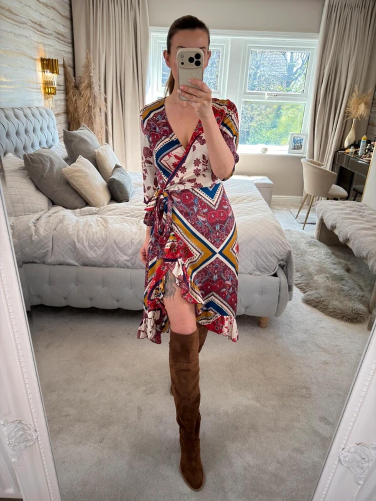 Girls On Film Multicoloured Wrap Dress 8