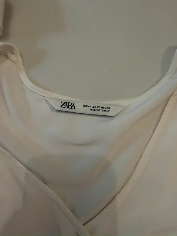 Zara White Pleated Tunic XS