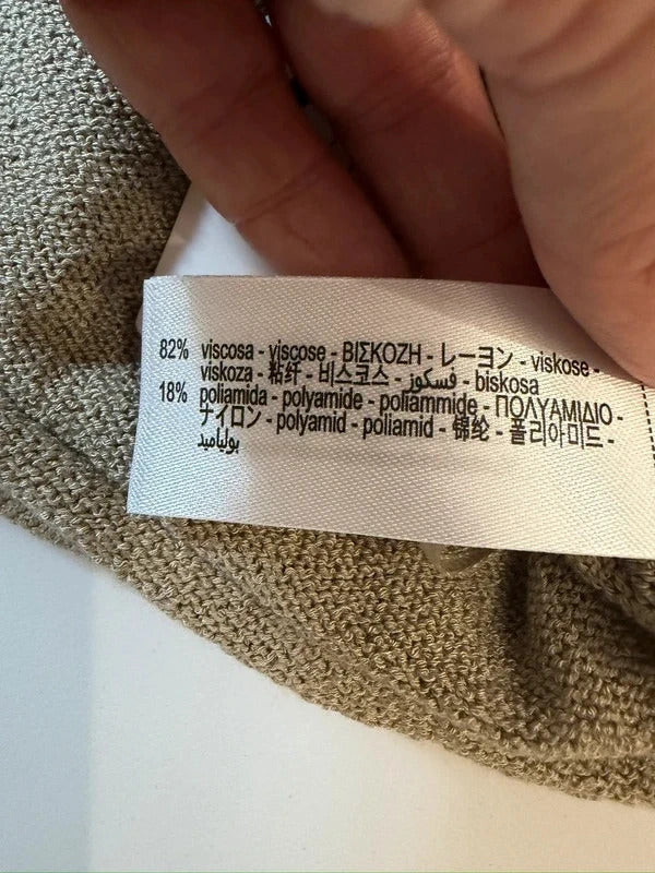 BNWT Zara Oatmeal Asymmetrical Knit Top Small
