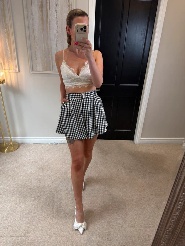 BNWT River Island Black & White Gingham Shorts 10
