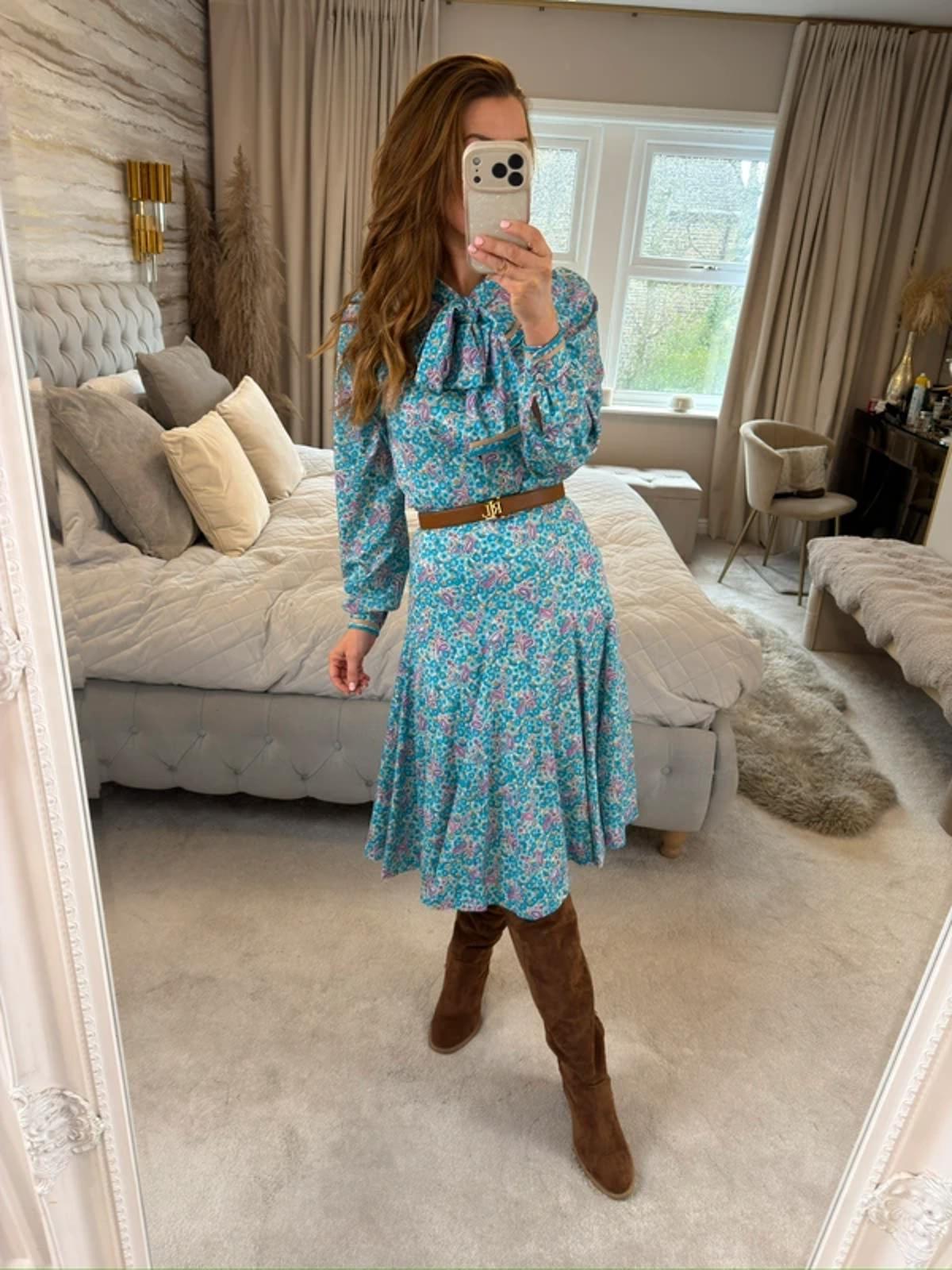 Vintage Blue Paisley Skirt Co Ord 6/8
