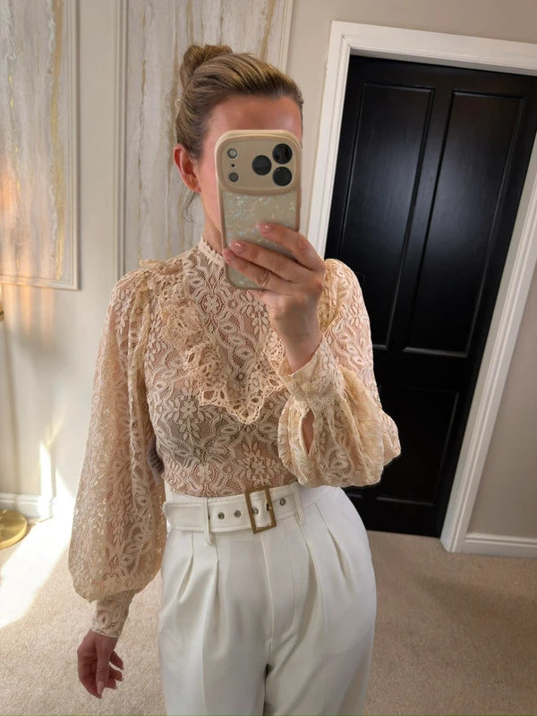BNWT Miss Selfridge Cream Lace Blouse 8