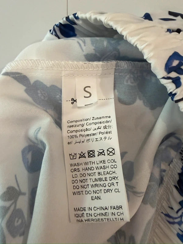 SHEIN Blue & White Porcelain Shorts Small