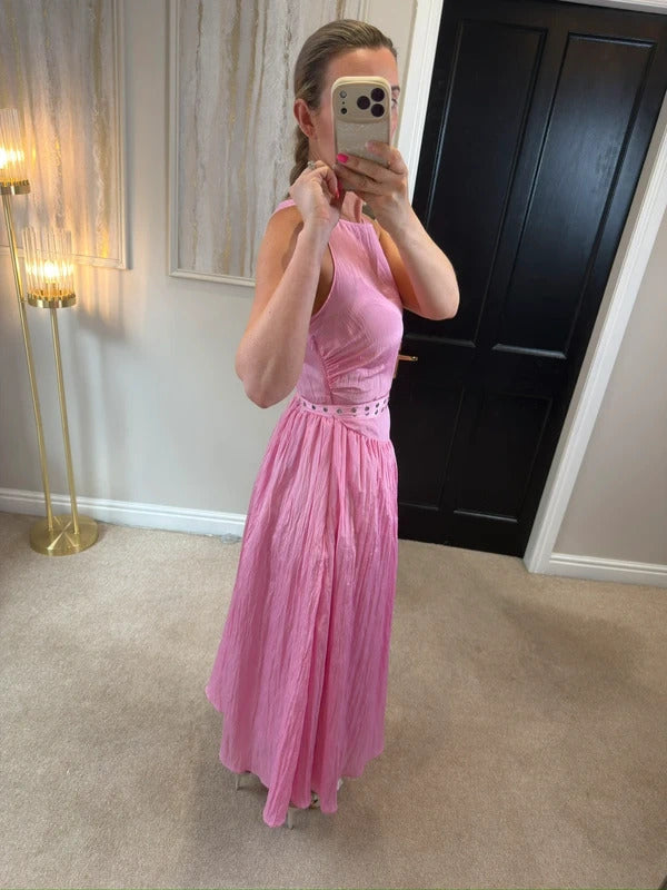 BNWT Marks & Spencer’s Pink Midaxi Belted Dress 8