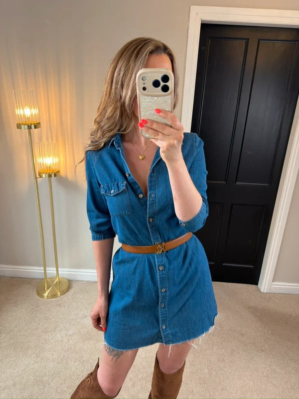 Zara Denim Shirt Dress Size Small