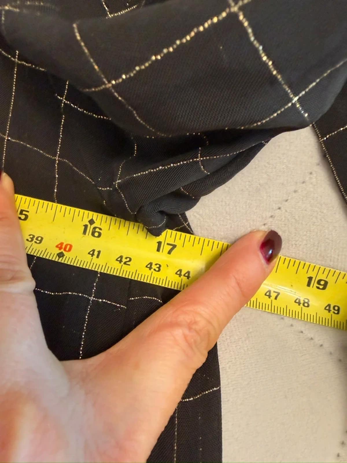 H&M Vintage Sheer Black & Gold Pussy Bow Blouse 10