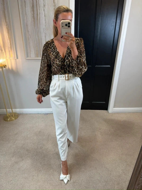 Sonder Studio Animal Print Blouse 12