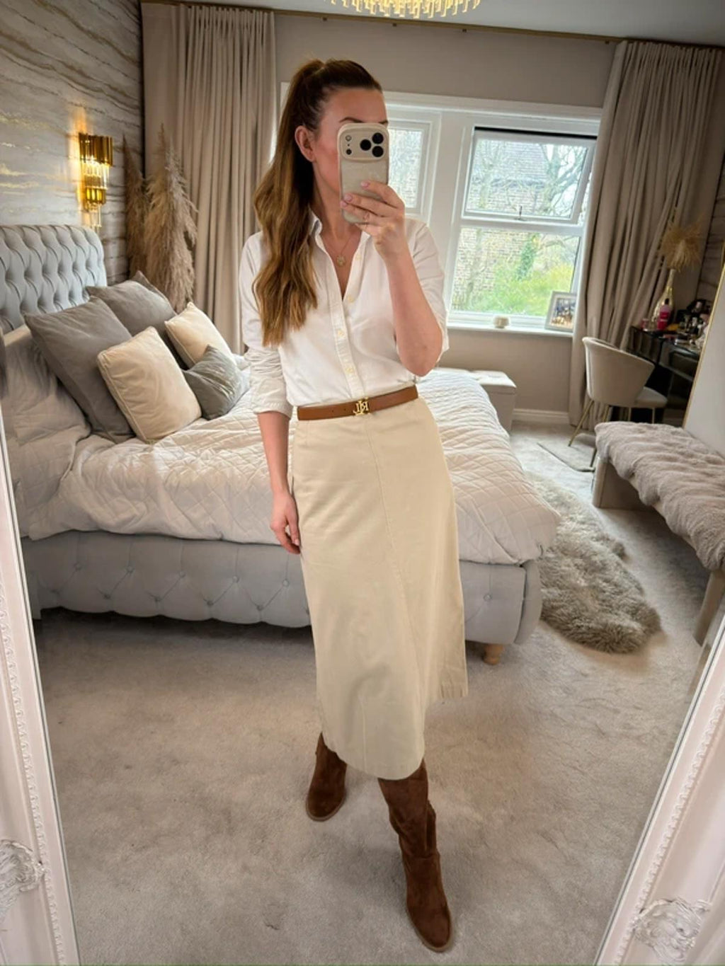 George Cream Midi Skirt 16