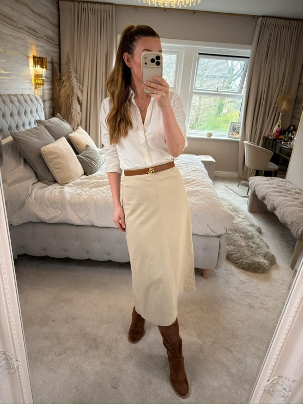 George Cream Midi Skirt 16