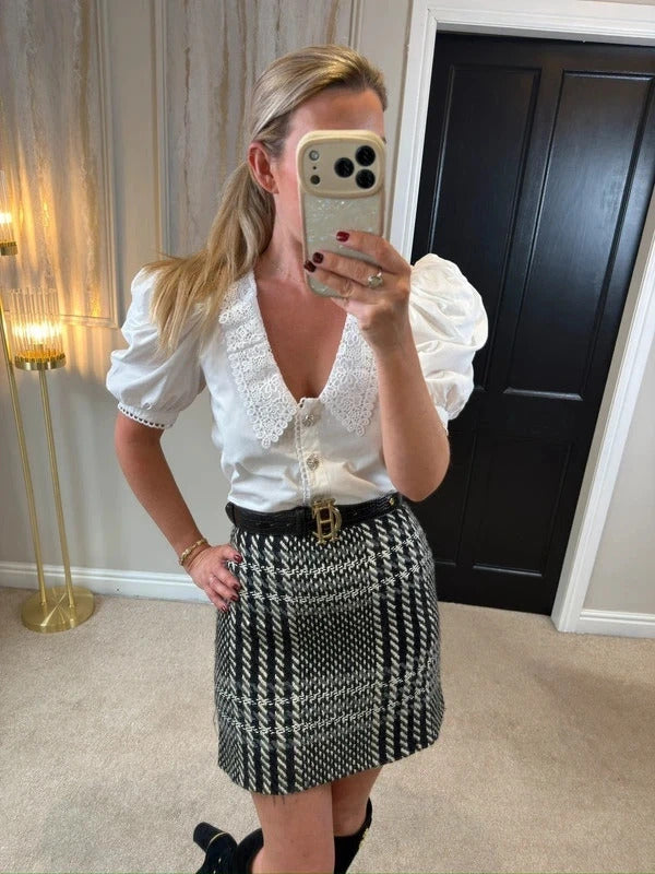 Karen Millen Wool Mini Skirt 6/8