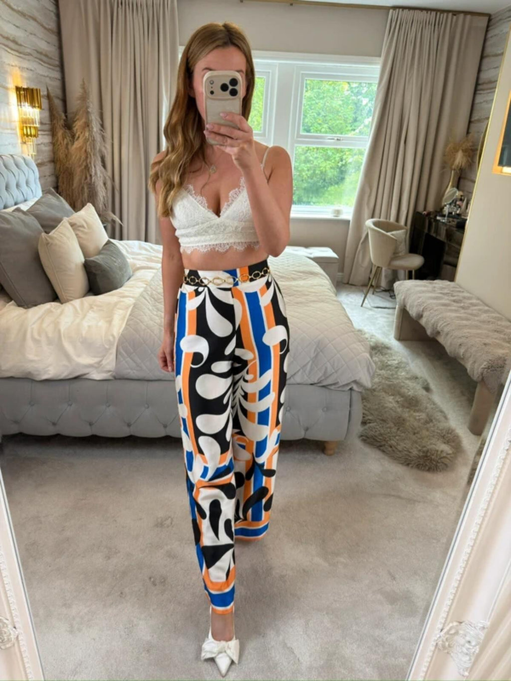 New Look Multicoloured Wide Leg Trousers 10