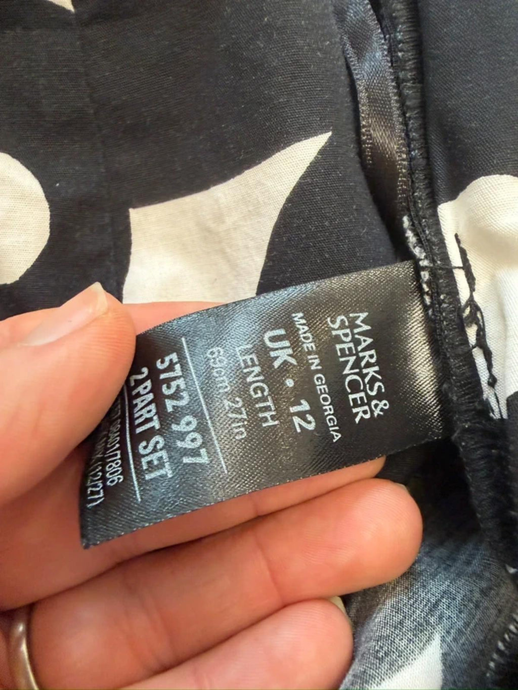 M&S Black & White Skirt 12