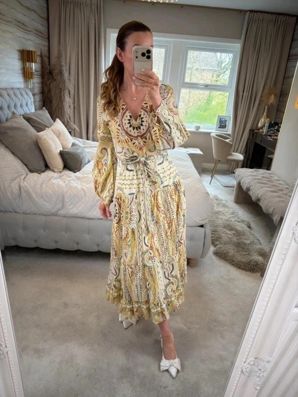 Zara Bohemian Midi Dress Small