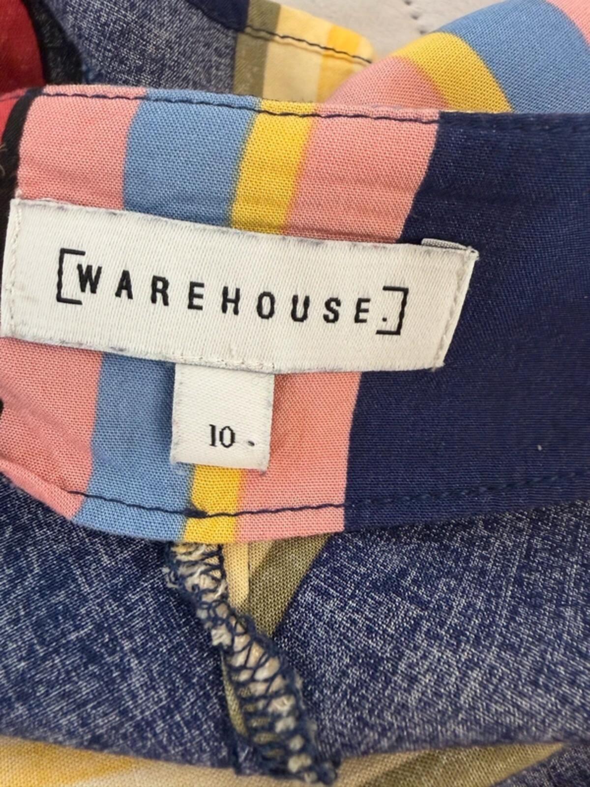 Warehouse Multicoloured Belted Midi Shirt Dress 10