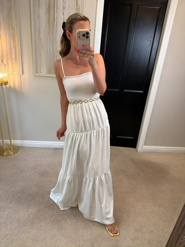 Nasty Gal White Open Back Maxi 10