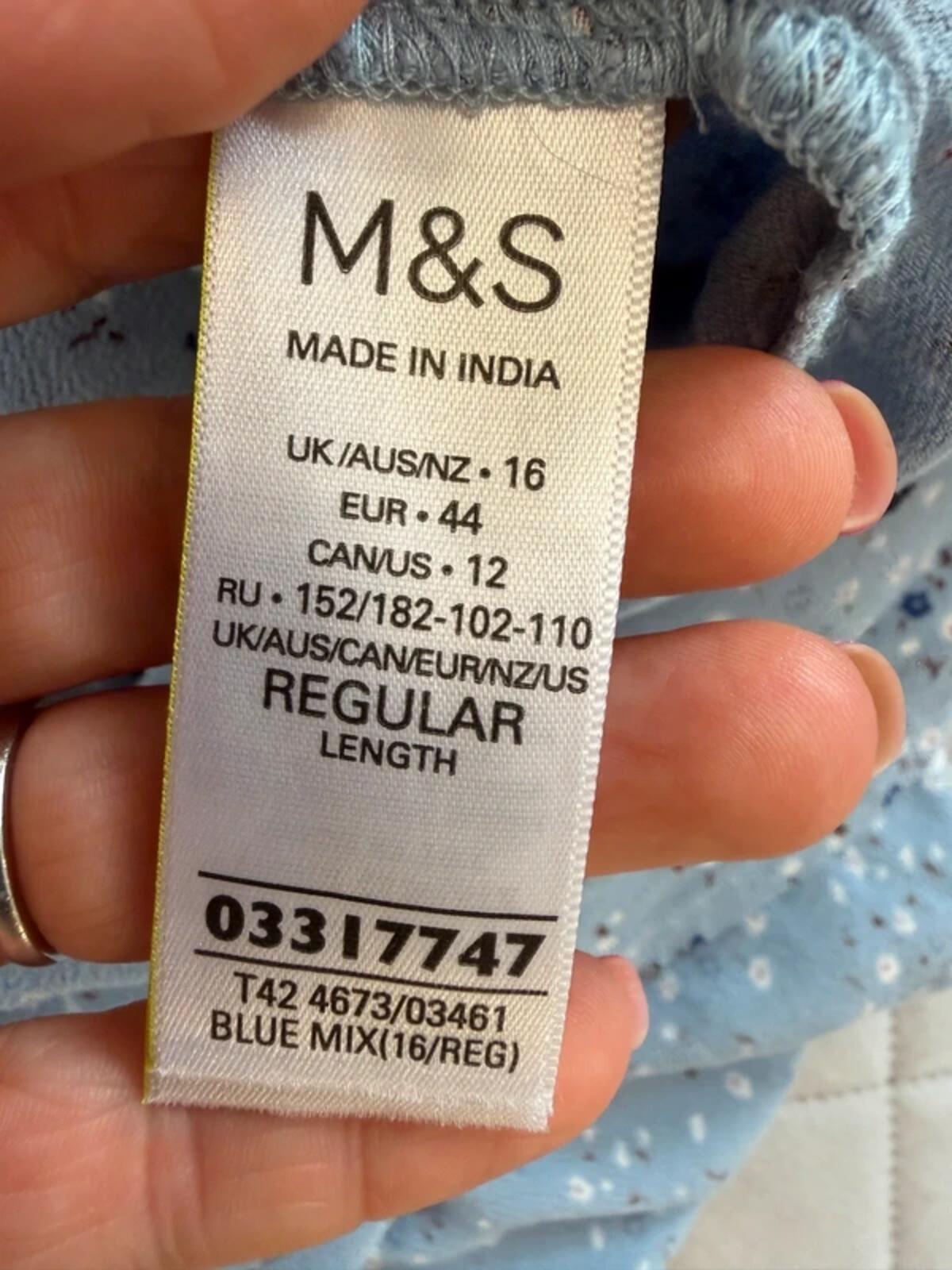 M&S Blue Floral Tassel Midi Dress 16