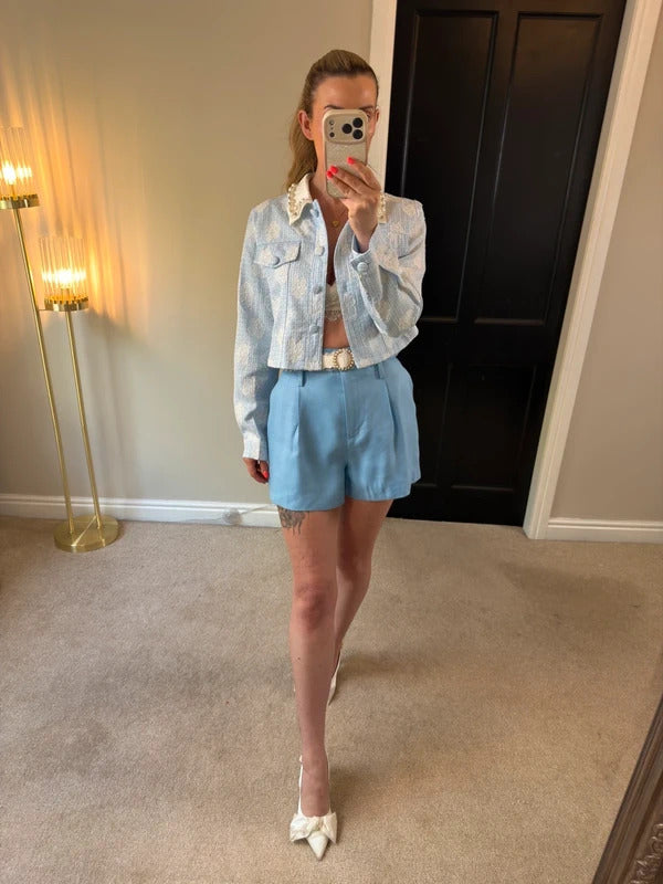 BNWT Reiss Blue Pleated Shorts 10