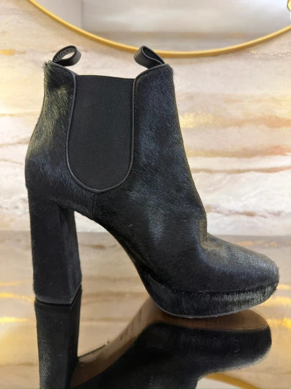 Hobbs London Pony Style Calfskin Heeled Chelsea Boots 7