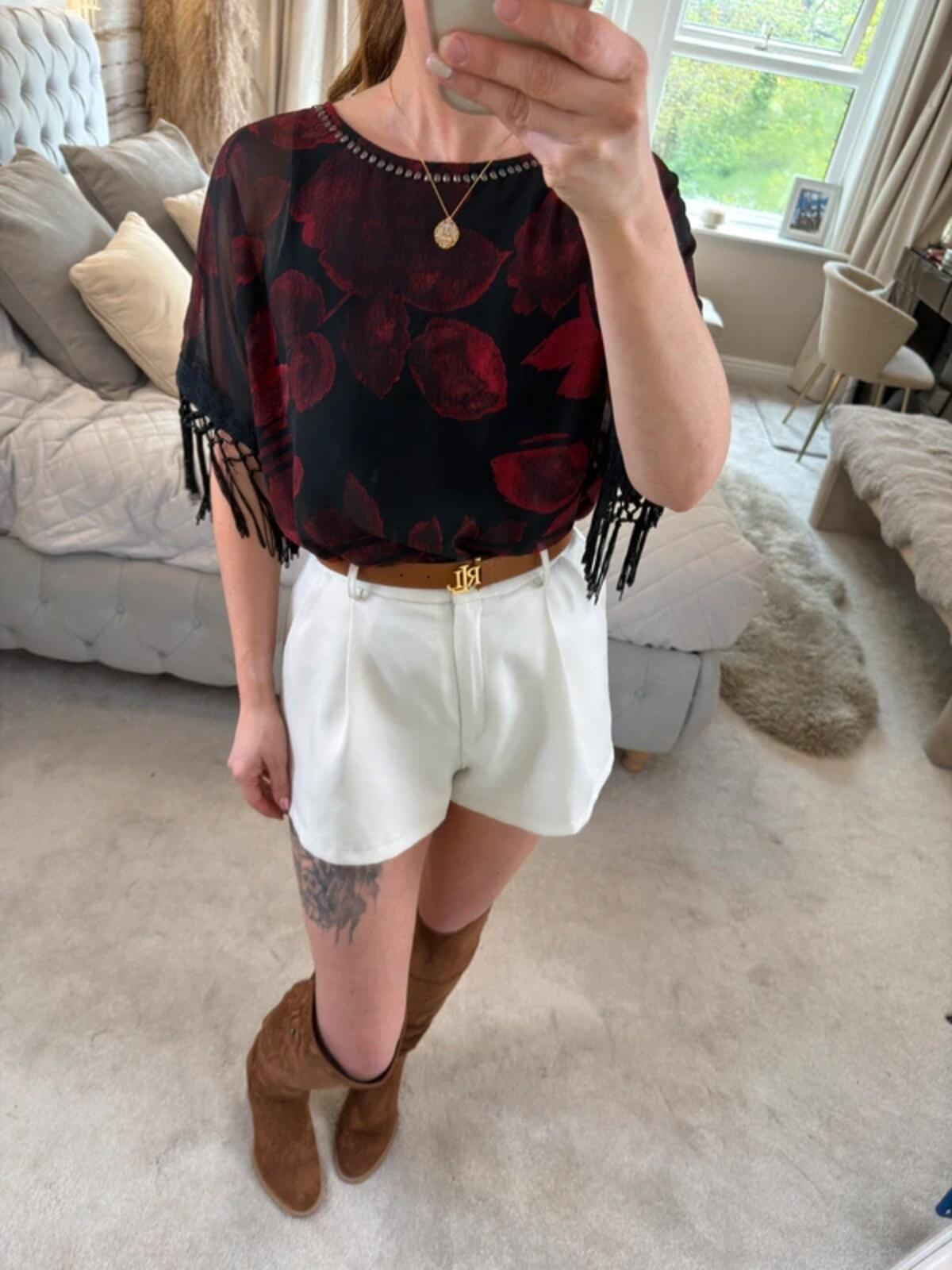 Next Black & Red Tassel Blouse 10