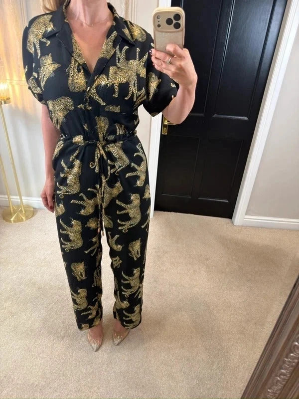 BNWT Dancing Leopard Black Leopard Jumpsuit 6