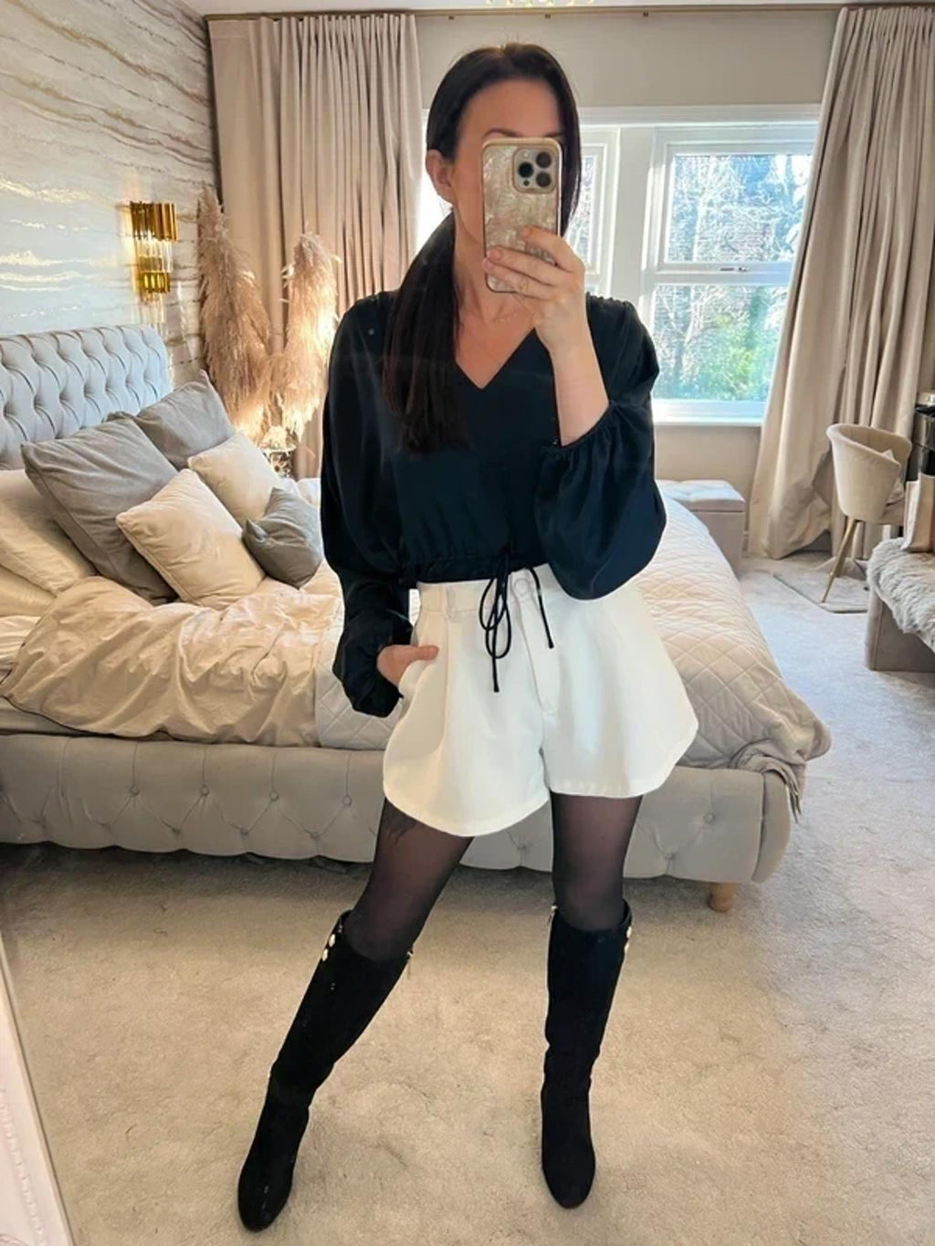 Jigsaw Navy Satin Blouse 14 ⭐