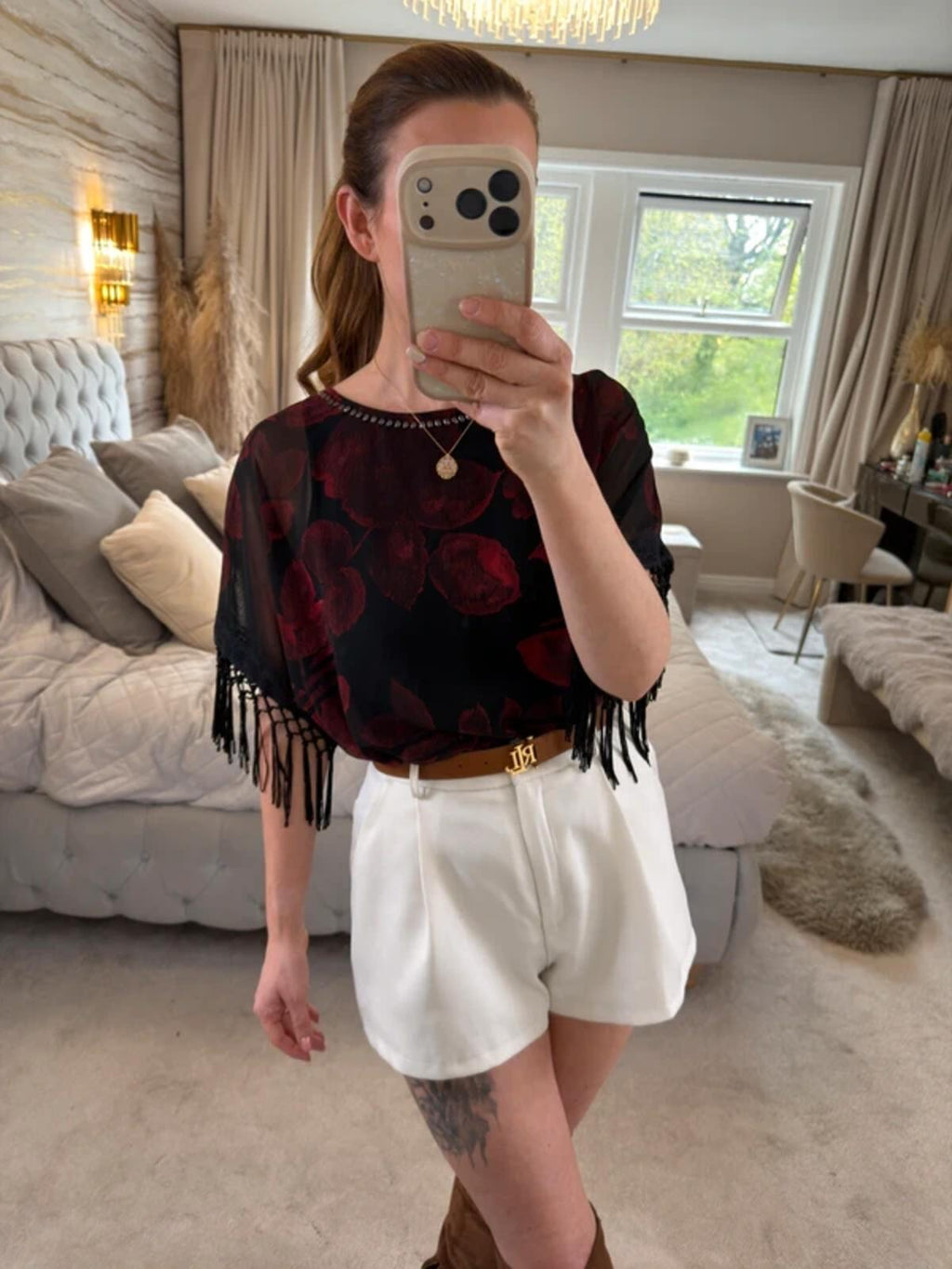 Next Black & Red Tassel Blouse 10