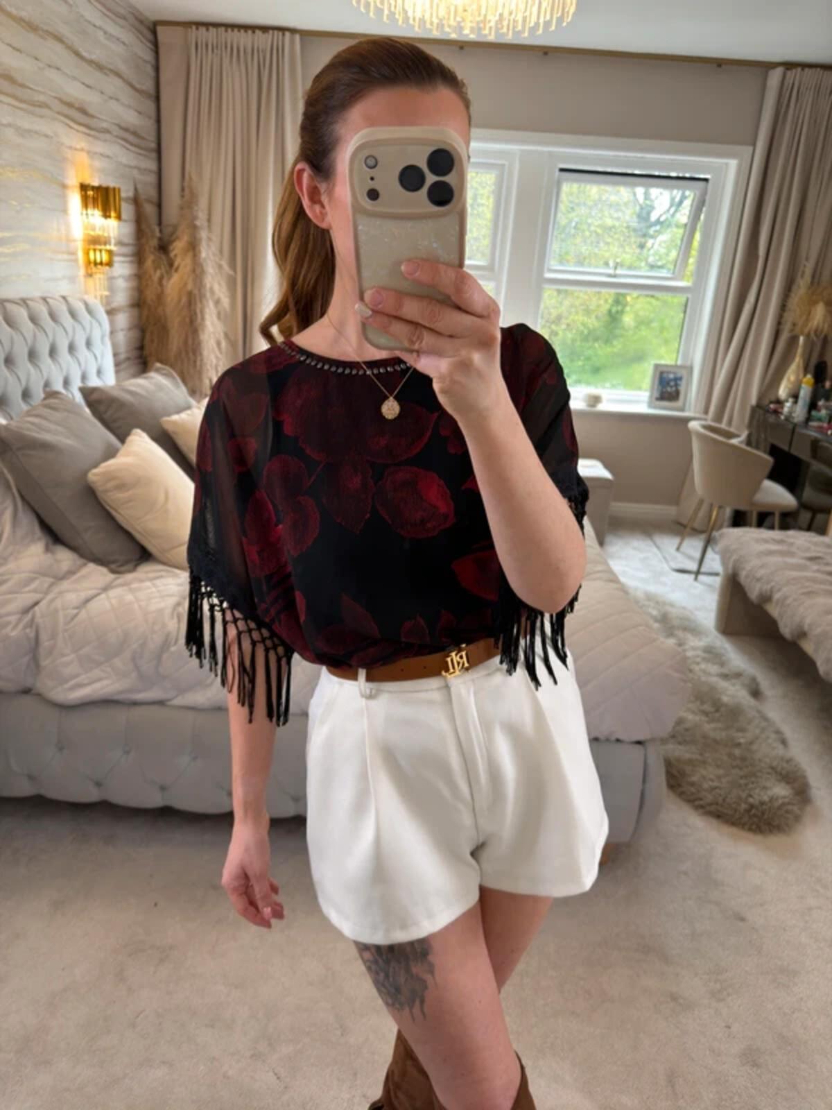 Next Black & Red Tassel Blouse 10