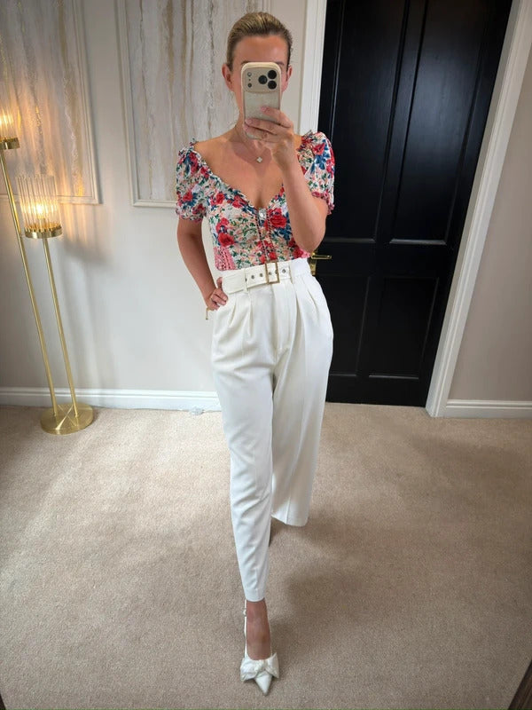 LoveShackFancy Bryant Rush of Red Silk Top 10