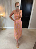 Anthropologie The Aliza Strapless Linen Maxi Dress Small
