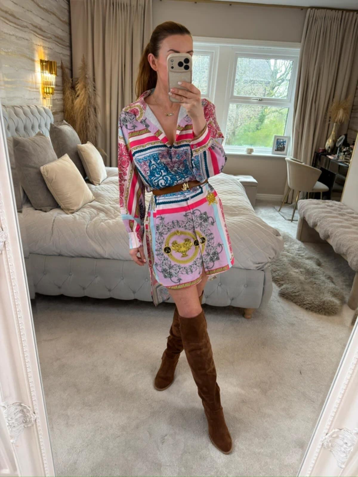 Oversized Multicoloured Longline Shirt Dress One Size