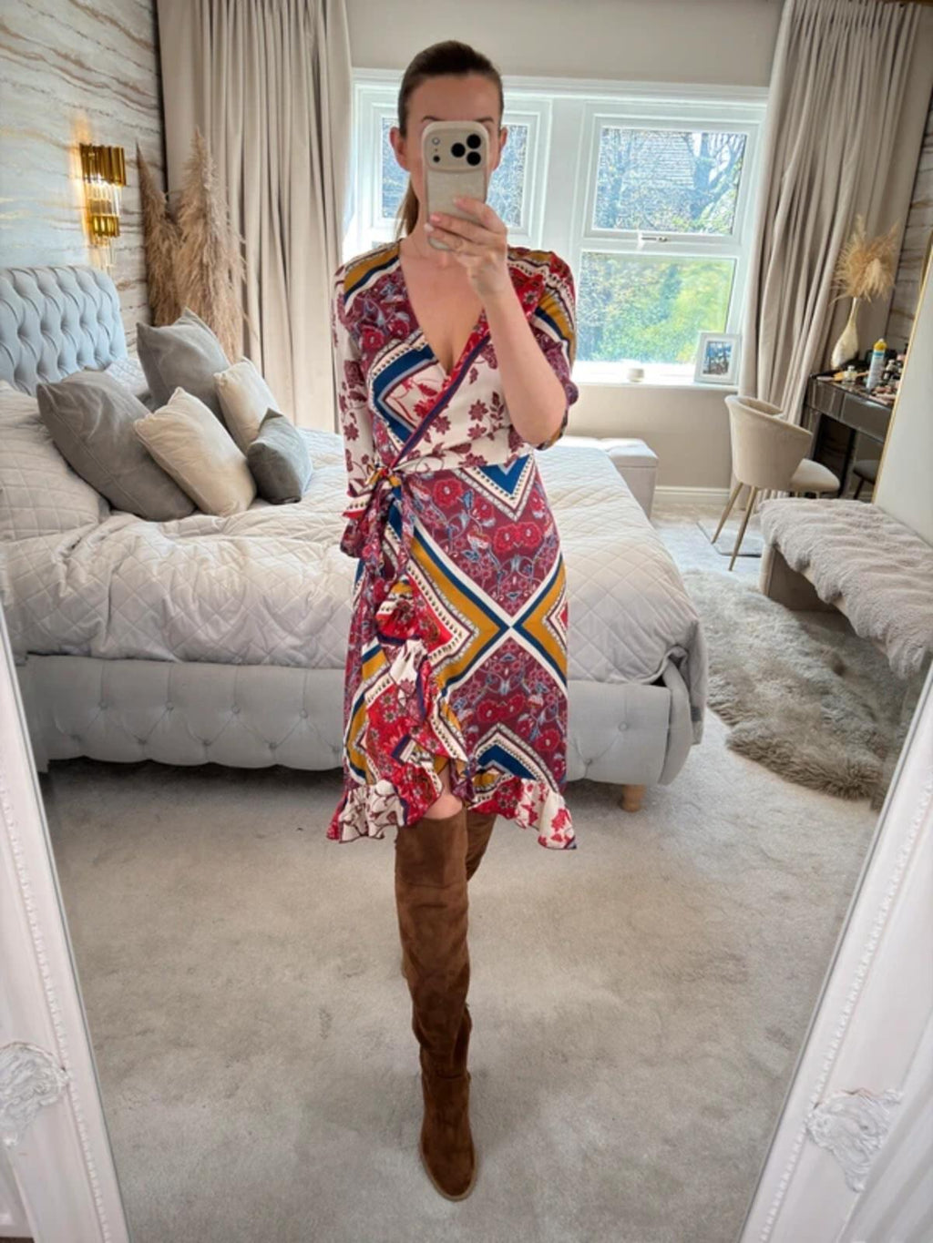 Girls On Film Multicoloured Wrap Dress 8