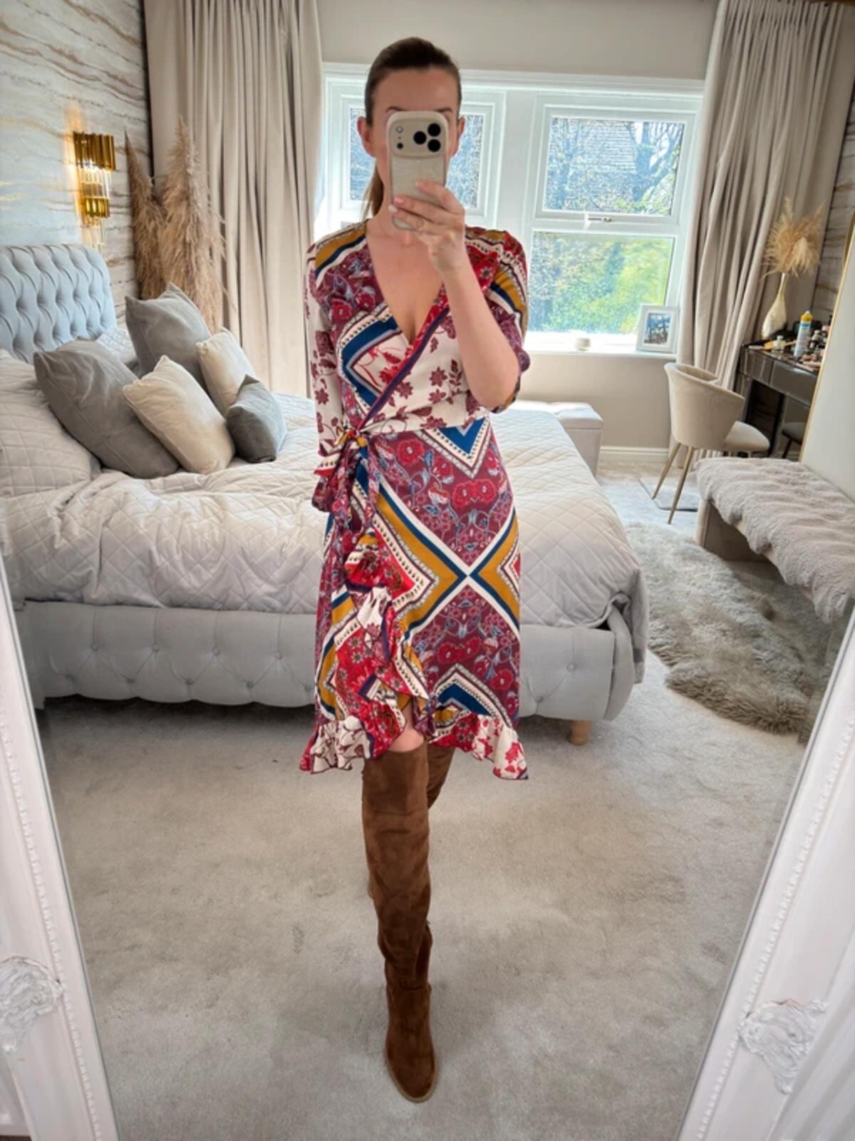 Girls On Film Multicoloured Wrap Dress 8