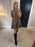 Primark Brown Animal Print Smock Dress Small