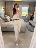 M&S Cream Boho Frill Blouse Petite 14