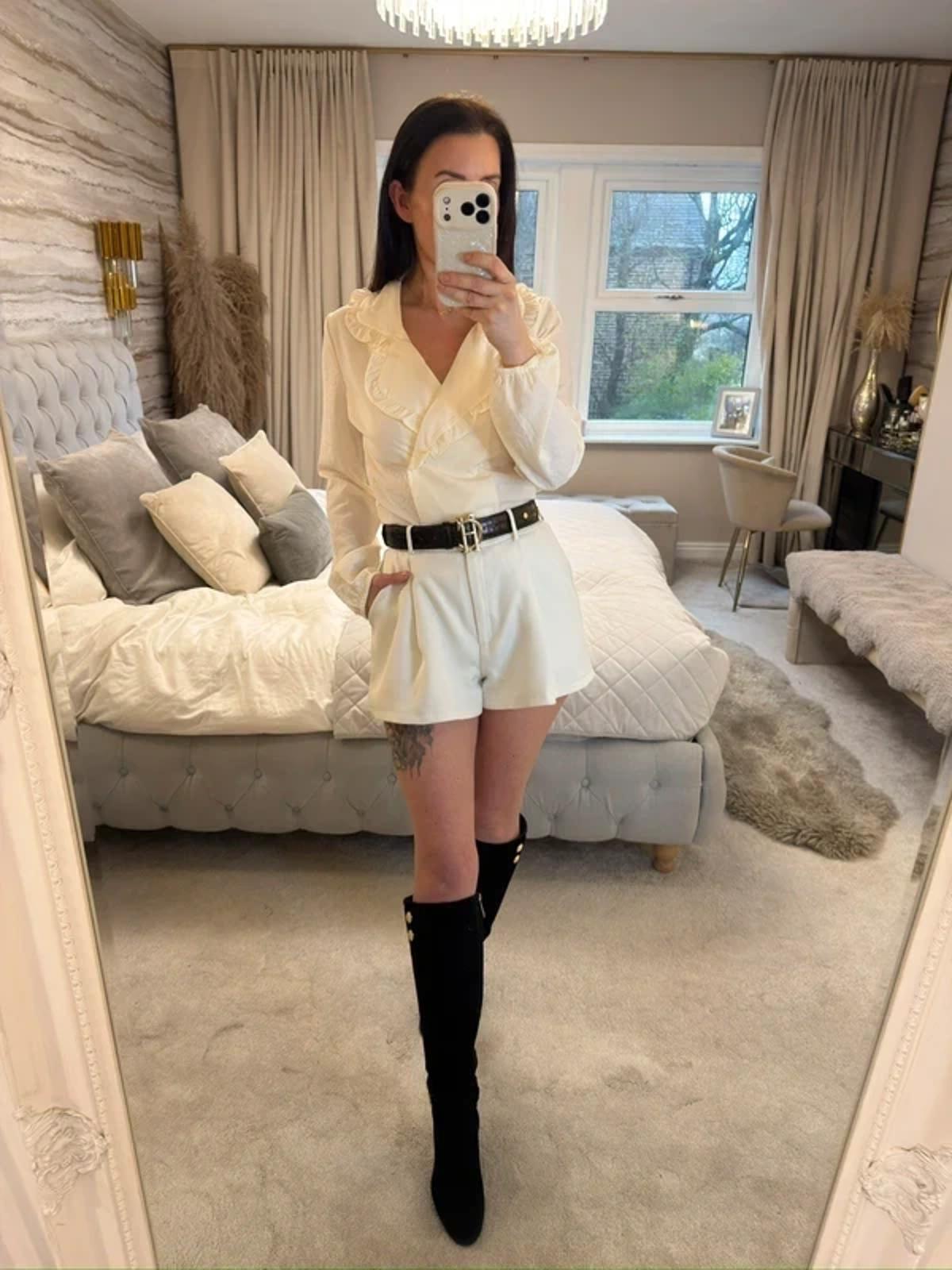 New Look Cream Frill Collar Boho Blouse 6