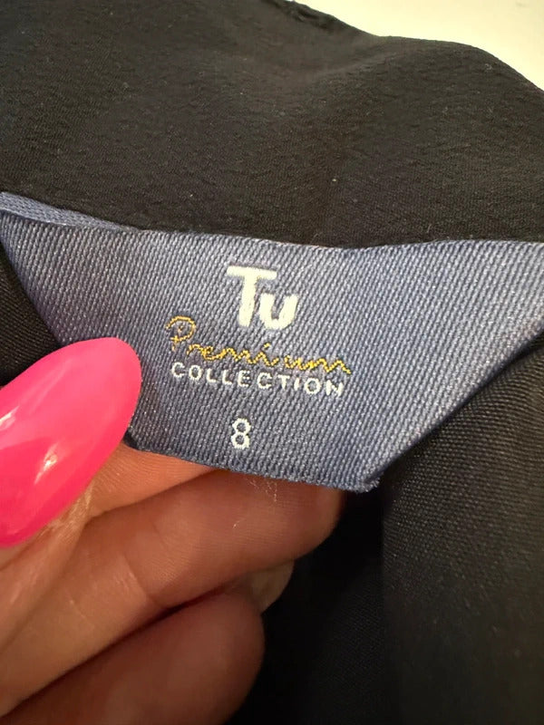 TU Black & White Embroidered Shorts 8