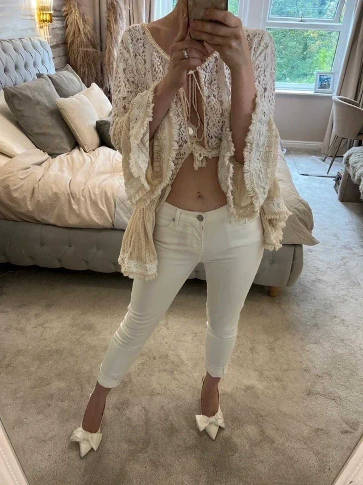 Banana Republic White Denim Cropped Jeans 6