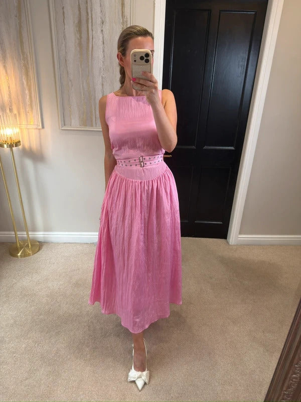 BNWT Marks & Spencer’s Pink Midaxi Belted Dress 8