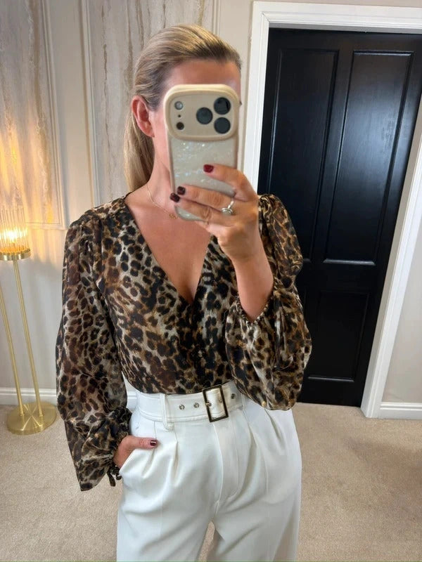 Sonder Studio Animal Print Blouse 12