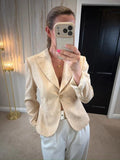 Vintage Mesut Cream Jacquard Blazer 12