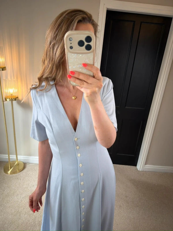 Vintage Etam Powder Blue Midi Dress 10