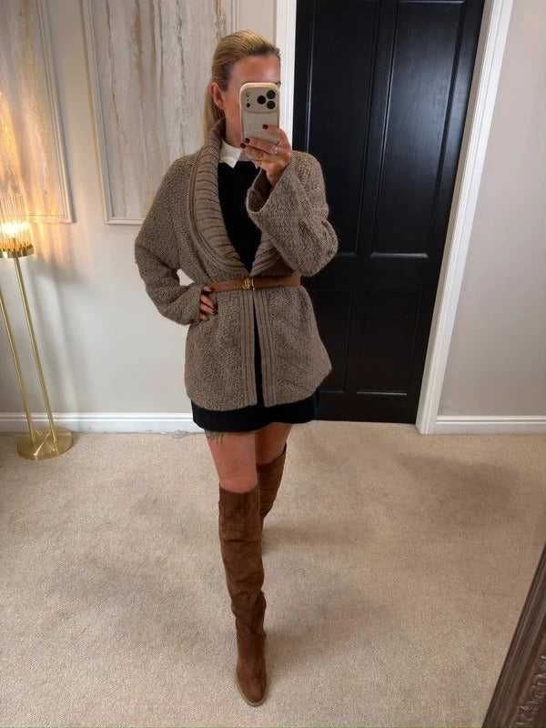 M&S Brown Knitted Open Cardigan 20