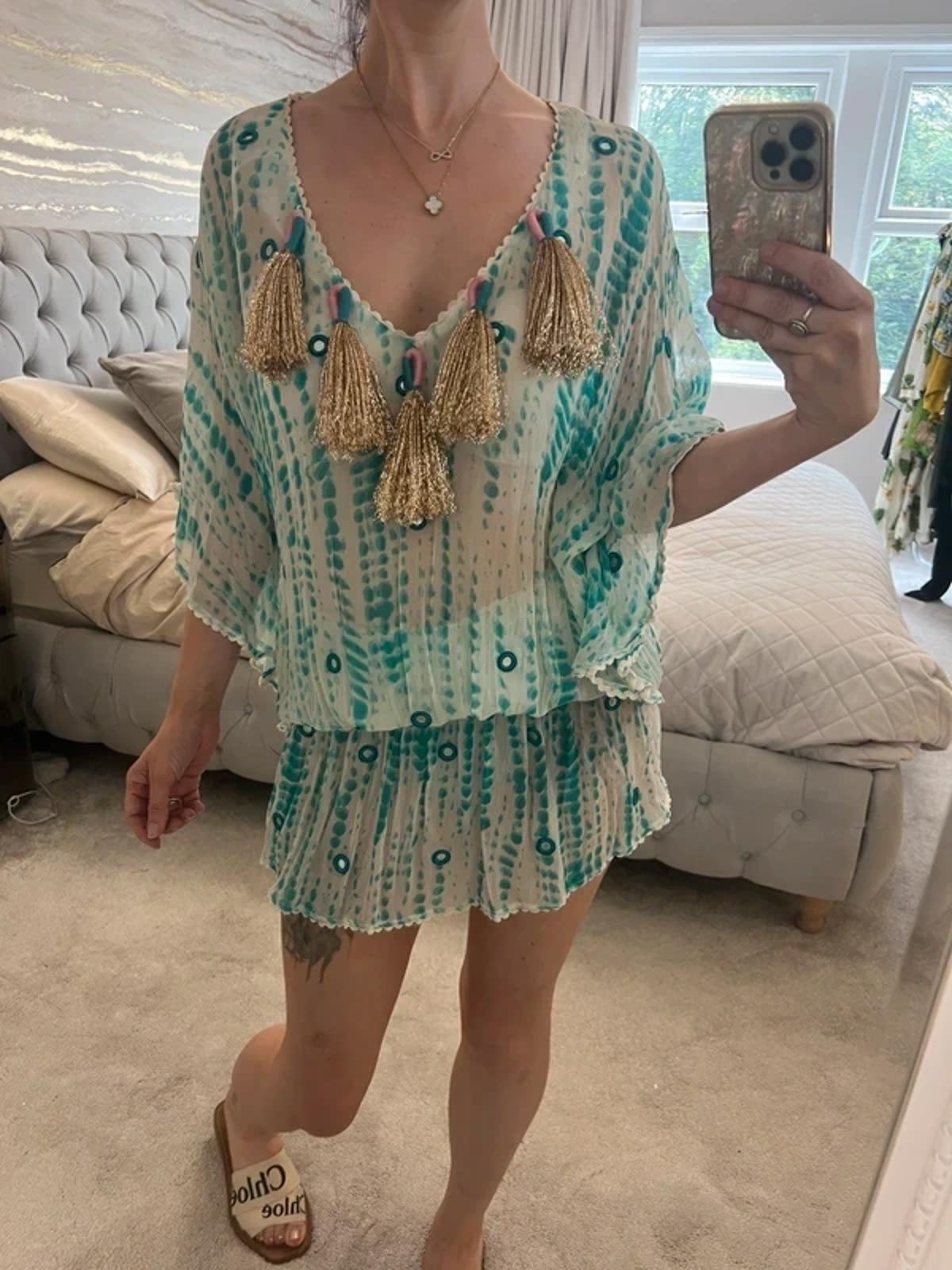 Miss June Sheer Green Kimono One Size