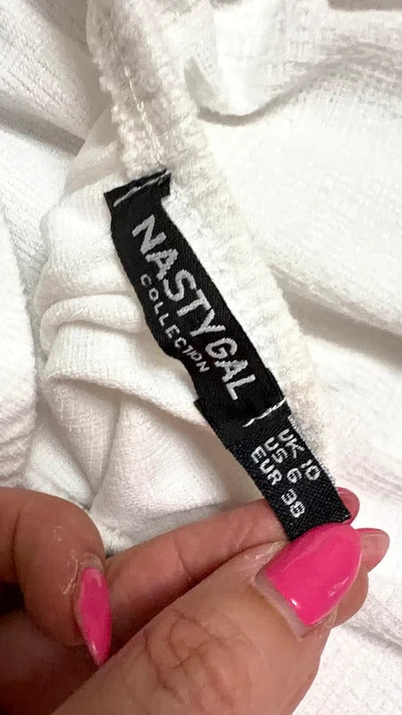 Nasty Gal White Open Back Maxi 10