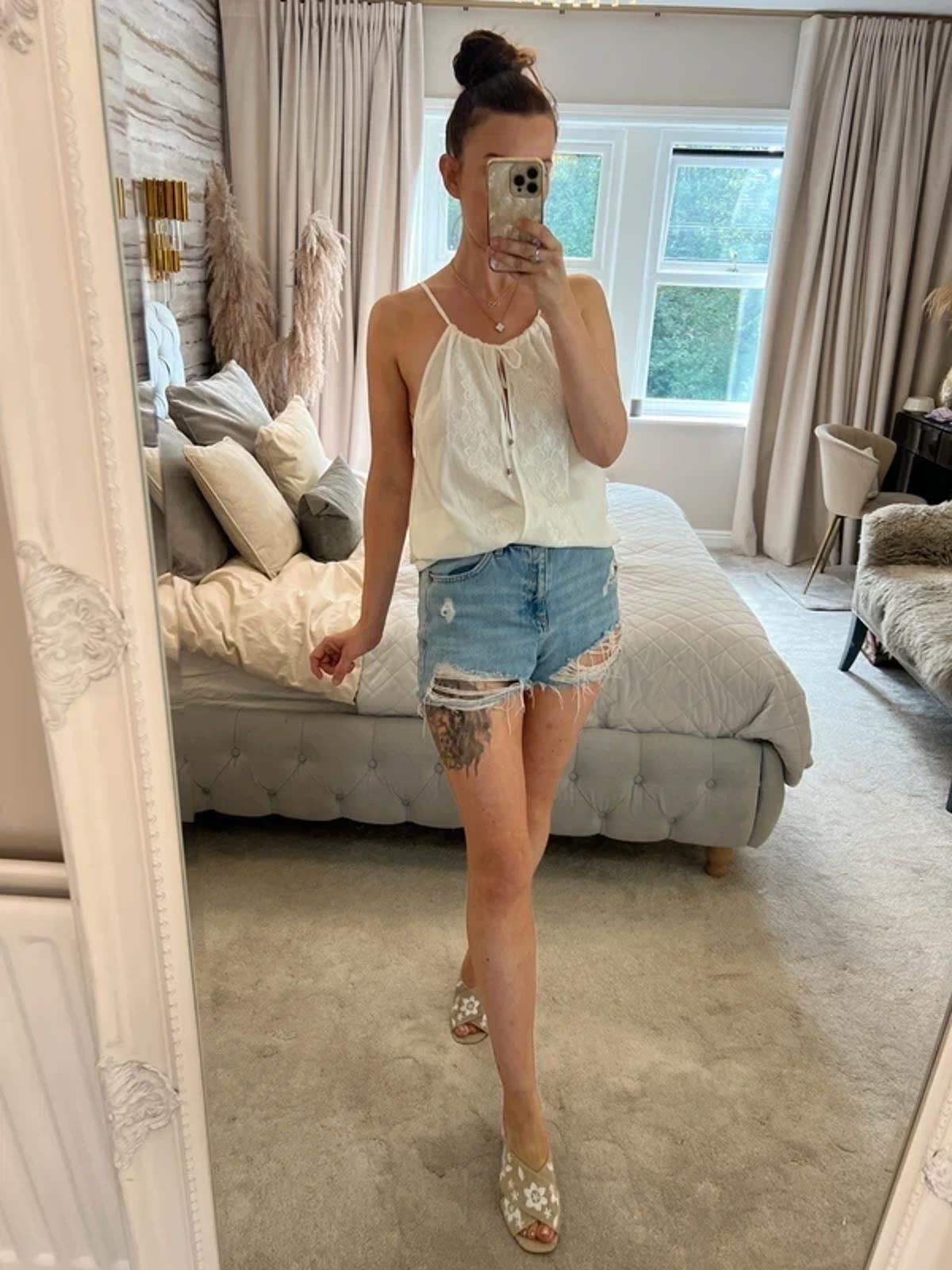 Jane Norman White Lace Boho Blouse 10