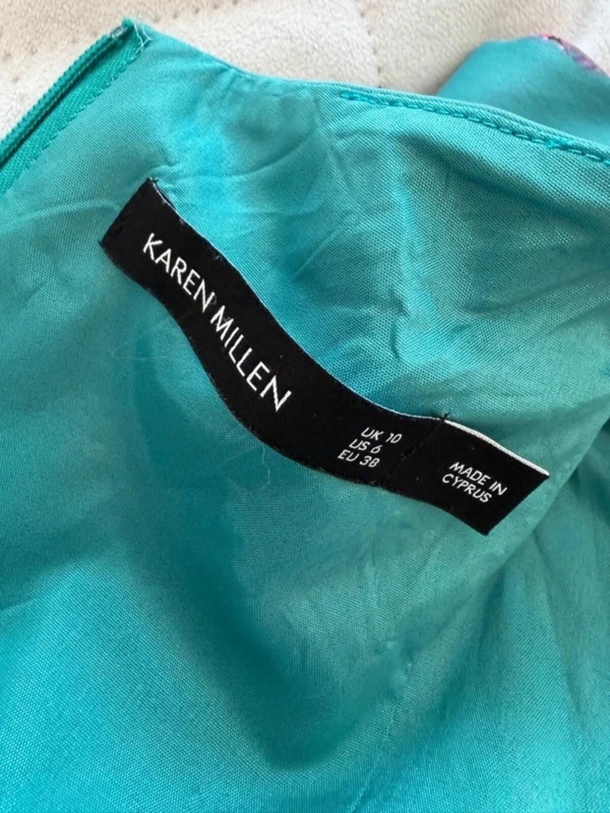 Karen Millen Teal Floral Dress 10