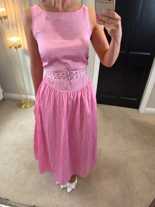 BNWT Marks & Spencer’s Pink Midaxi Belted Dress 8