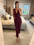 Topshop Burgundy Cropped Jumpsuit 8