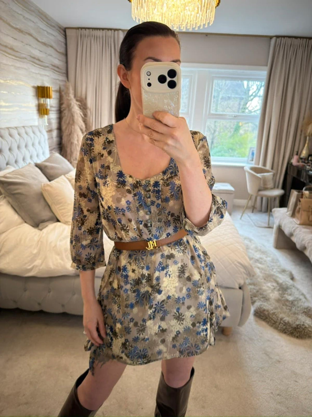 Mexx Beige & Blue Floral Blouse 14