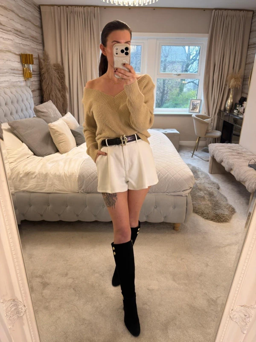H&M Beige Fluffy Jumper Medium